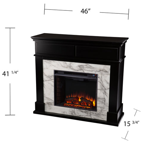 Modern two-tone electric fireplace Image 6