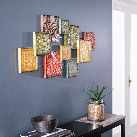 Image of Decorative wall art with multicolor squares Image 1