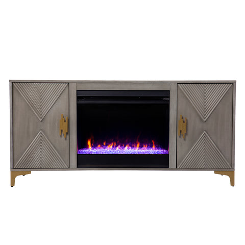Image of Color changing fireplace console w/ storage Image 3