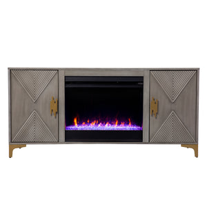 Color changing fireplace console w/ storage Image 3