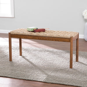 Entryway bench with seagrass seat Image 1