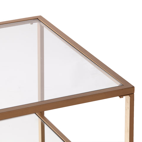 Image of Glass and mirror coffee table w/ shelf Image 8