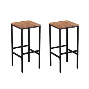 Backless barstools w/ solid wood seats Image 4