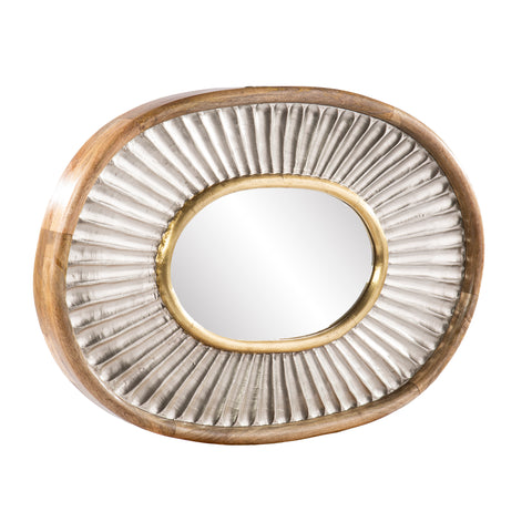 Image of Oval mirror w/ handcrafted frame Image 4