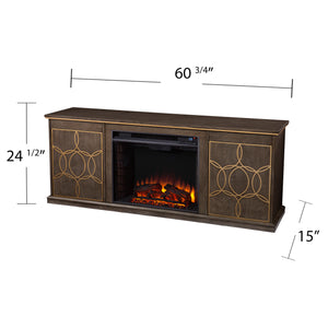 Low-profile media console w/ electric fireplace Image 7