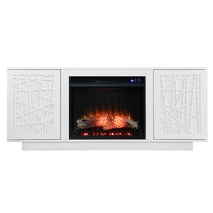 Low-profile media cabinet w/ electric fireplace Image 2