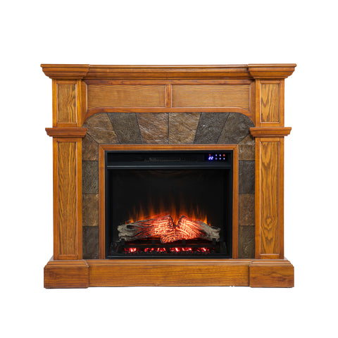 Image of Corner convenient electric fireplace TV stand Image 4