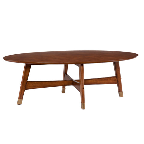 Image of Oval coffee table with midcentury flair Image 10