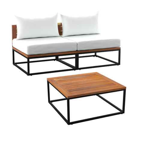 Image of Modular patio loveseat w/ matching coffee table Image 6