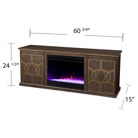 Image of Low-profile media console w/ color changing fireplace Image 8