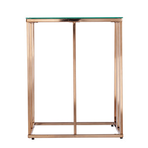 Nicholance Contemporary End Table w/ Glass Top