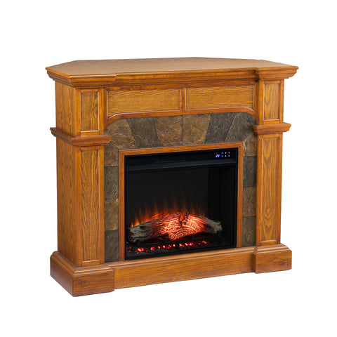 Image of Corner convenient electric fireplace TV stand Image 6