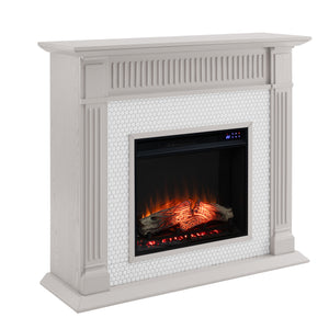 Fireplace mantel w/ ceramic tile surround Image 4