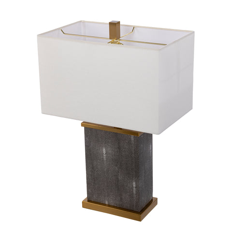Image of Rectangular table lamp w/ linen shade Image 10