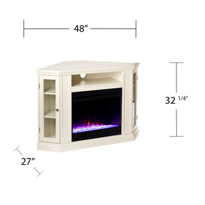 Corner convertible media fireplace w/ color changing flames Image 10