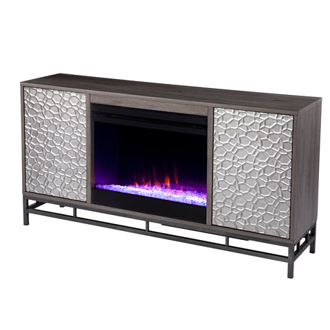 Image of Color changing electric fireplace w/ media storage Image 5