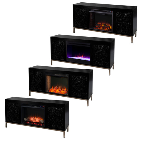 Low-profile media console w/ color changing fireplace Image 7
