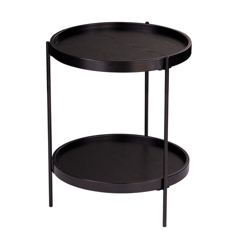 Image of Round side table w/ storage Image 4