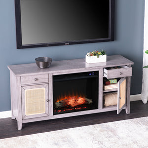 Fireplace media console w/ storage Image 2
