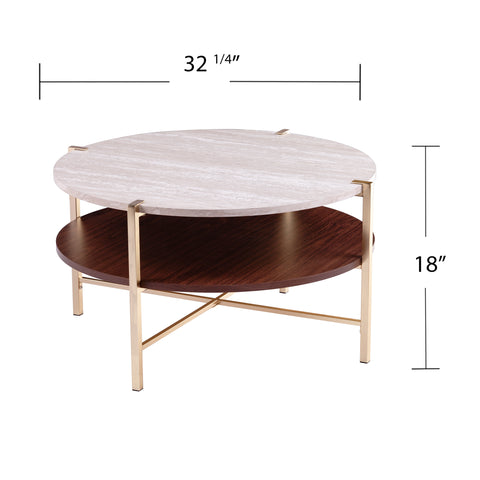 Image of Round coffee table w/ storage Image 7