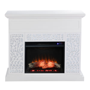 Modern electric fireplace w/ mirror accents Image 3