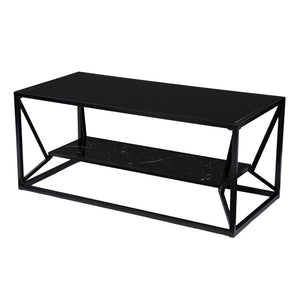 Rectangular coffee table with glass top Image 4
