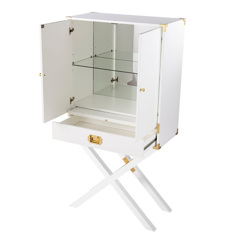 Image of Sleek bar cabinet w/ gold accents Image 9