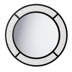 Round mirror w/ faux stone frame Image 3