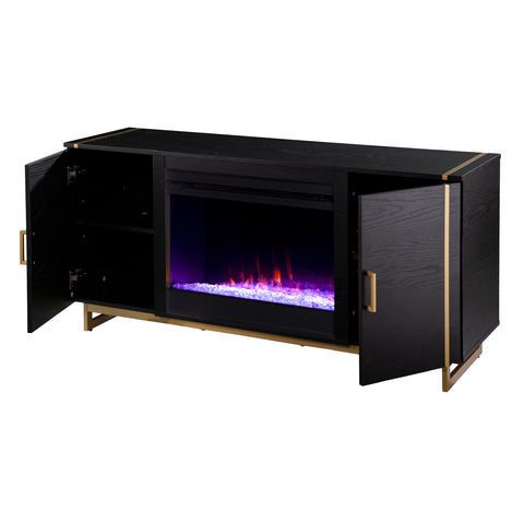 Image of Low-profile media fireplace w/ color changing flames Image 6