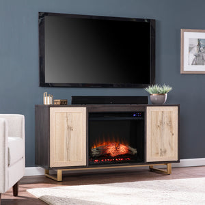 Modern electric fireplace w/ media storage Image 1