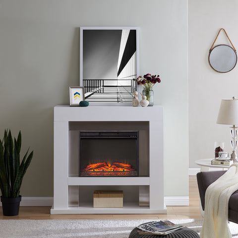 Image of Industrial electric fireplace in contemporary silhouette Image 1