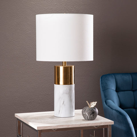 Image of Two-tone table lamp w/ shade Image 1
