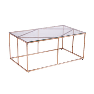 Nicholance Contemporary Glass-Top Cocktail Table