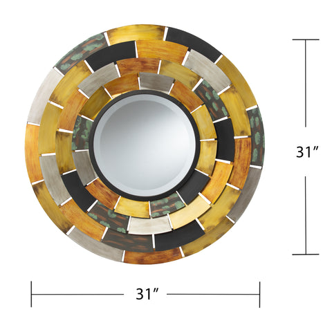 Image of Round wall mirror with multicolor frame Image 5