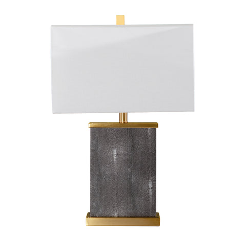 Image of Rectangular table lamp w/ linen shade Image 6