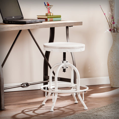 Image of Stool adjusts from casual seating to counter height Image 1