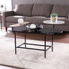 Oval coffee table with display storage Image 1
