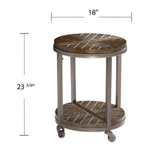 Goes anywhere round side table w/ display shelf Image 7