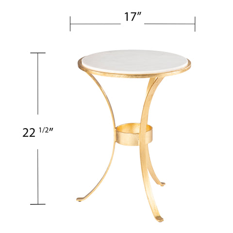 Image of Marble-top side table Image 7