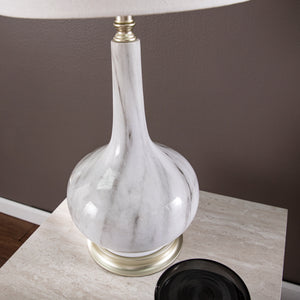 Faux marble table lamp w/ shade Image 2