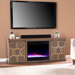 Low-profile media console w/ color changing fireplace Image 1