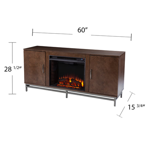 Image of Low-profile fireplace w/ storage Image 7