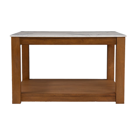 Image of Faux marble top coffee table w/ display storage Image 5