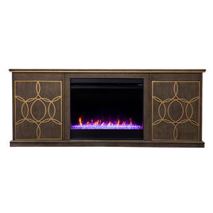 Low-profile media console w/ color changing fireplace Image 3
