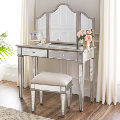 Image of Glam vanity desk w/ matching mirror Image 1