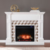 Classic electric fireplace w/ modern marble surround Image 1