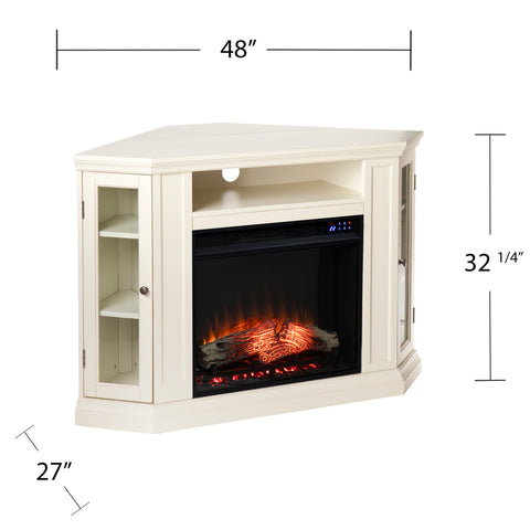 Image of Electric fireplace curio cabinet w/ corner convenient functionality Image 8
