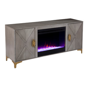 Color changing fireplace console w/ storage Image 4