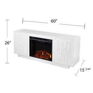 Low-profile media cabinet w/ electric fireplace Image 7