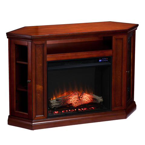 Image of Electric fireplace curio cabinet w/ corner convenient functionality Image 5